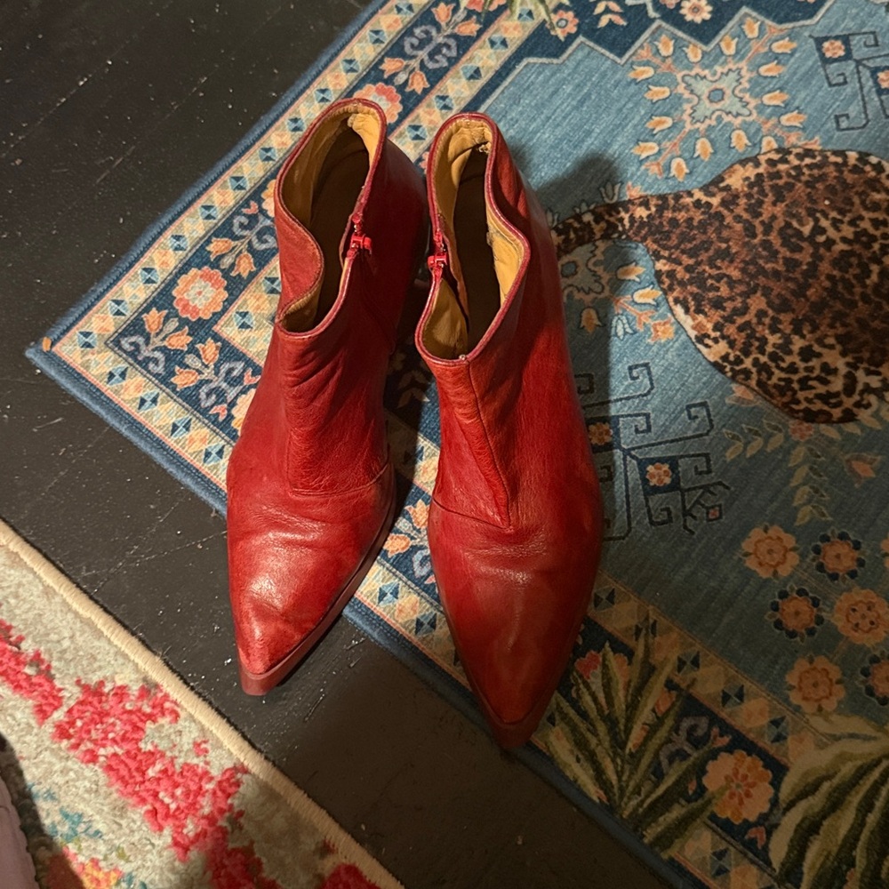fluevog the jitters platform/wedge booties there is little wear on the  shoes